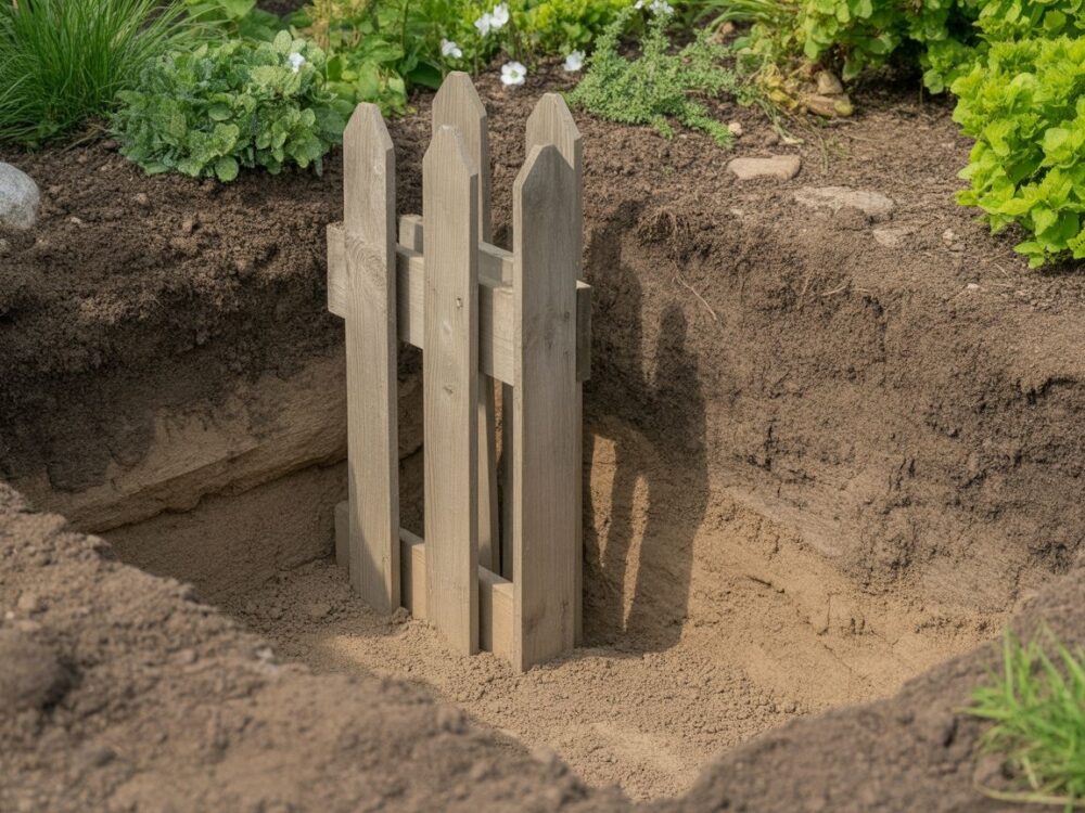 Mocowanie palisady w gruncie