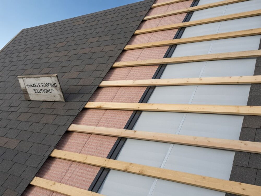 Przekrój dachukrokwie i izolacja