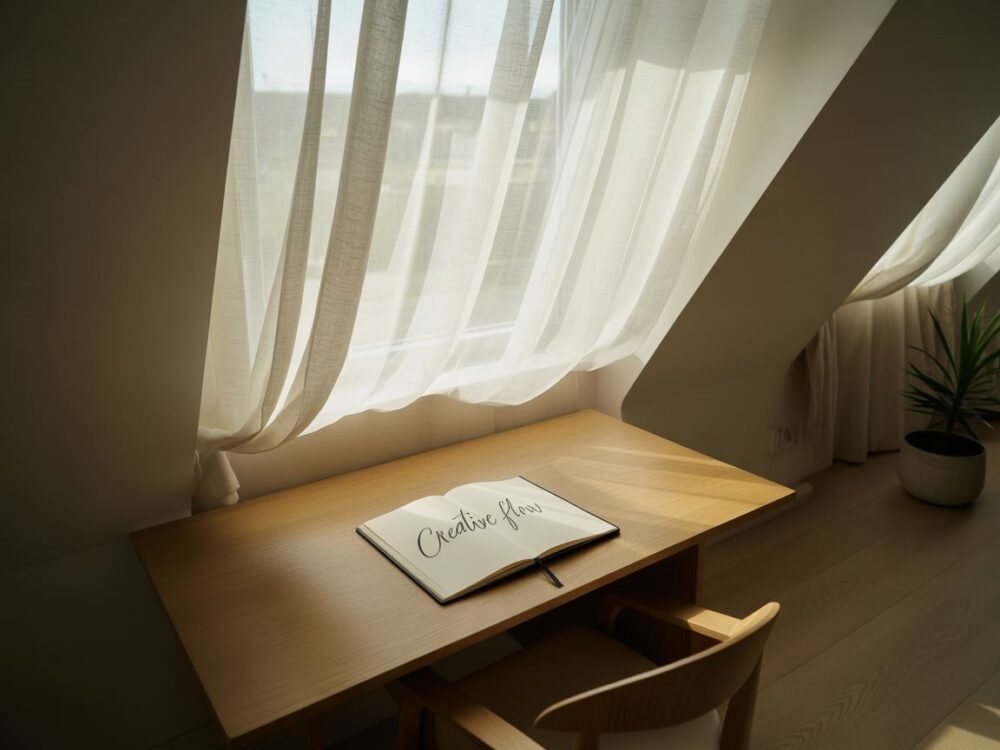 aranżacja poddasza z firanami