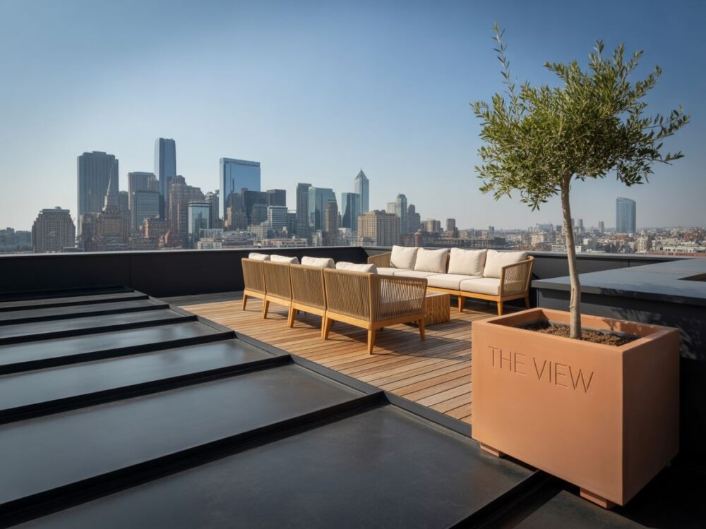 balustrada szklana na dachu