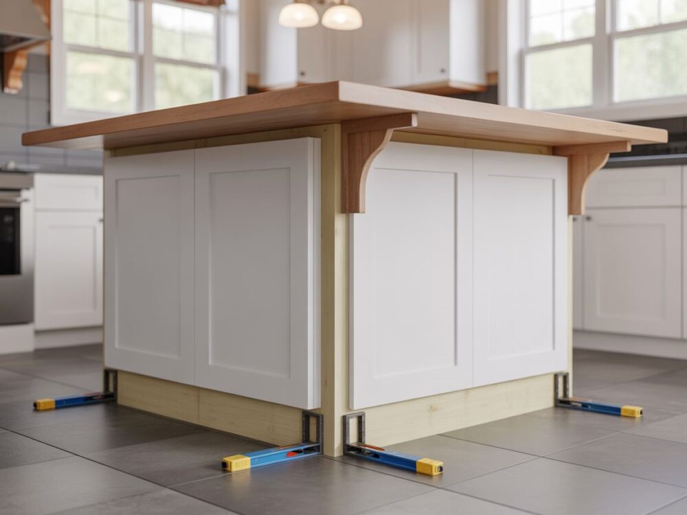 blat drewniany na wyspie