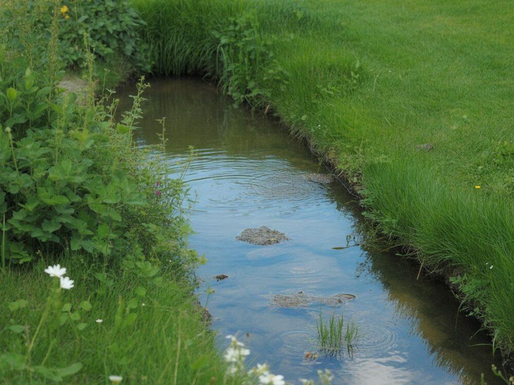 drewniany mostek nad strumykiem