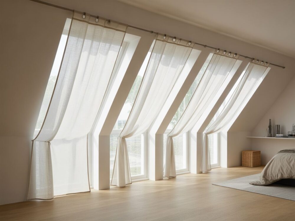 firany na skośne okna