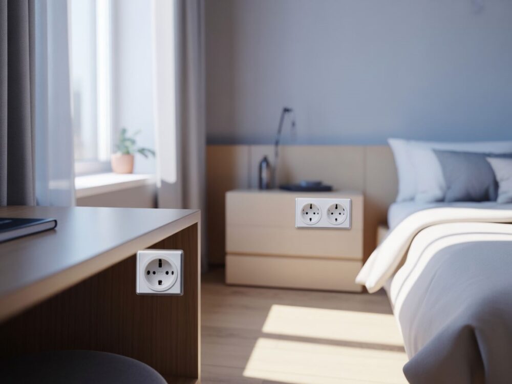 gniazda 12–18 cm nad podłogą