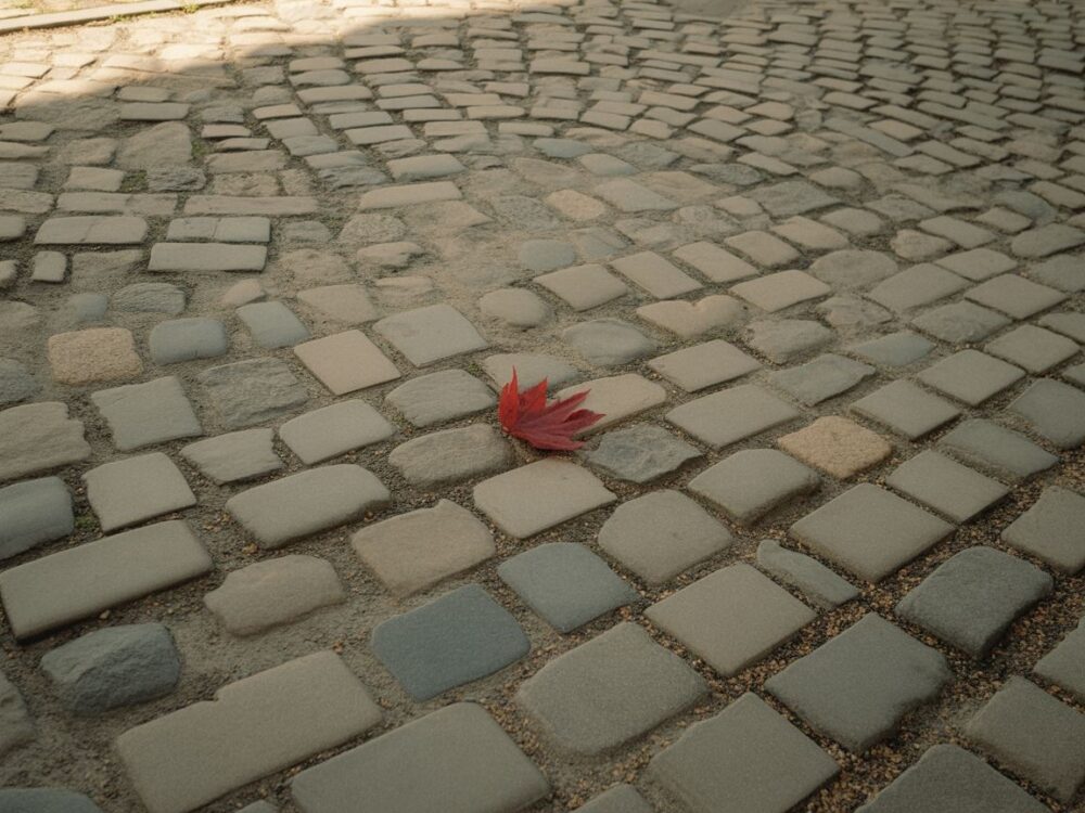 krzywo ułożony podjazd