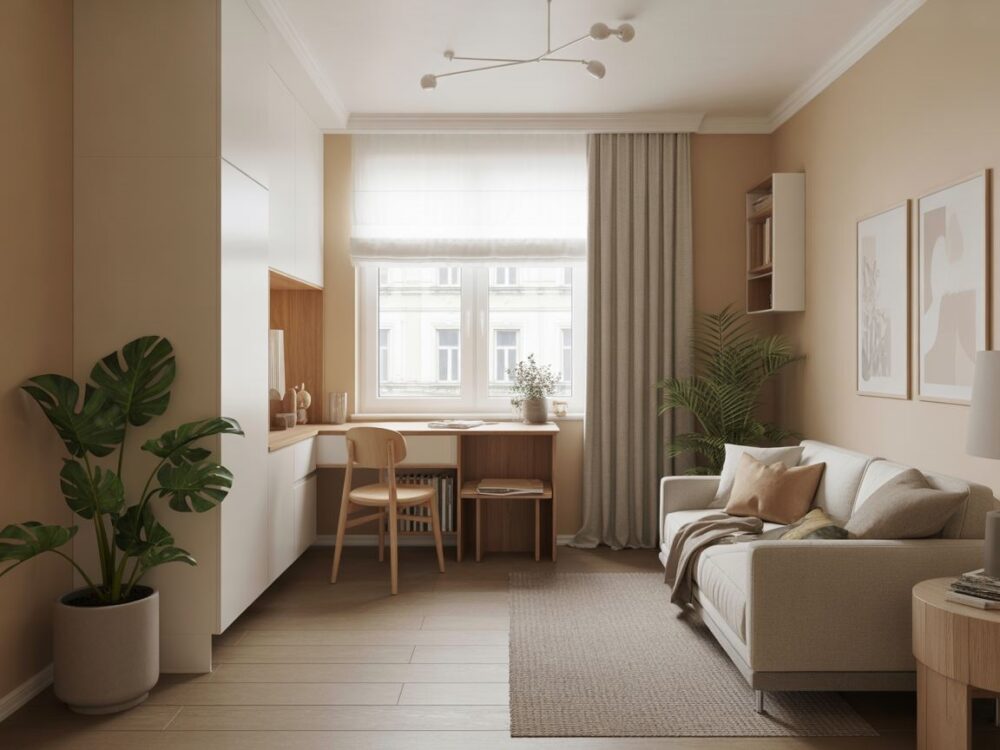 małe studio 17m2 skandynawskie