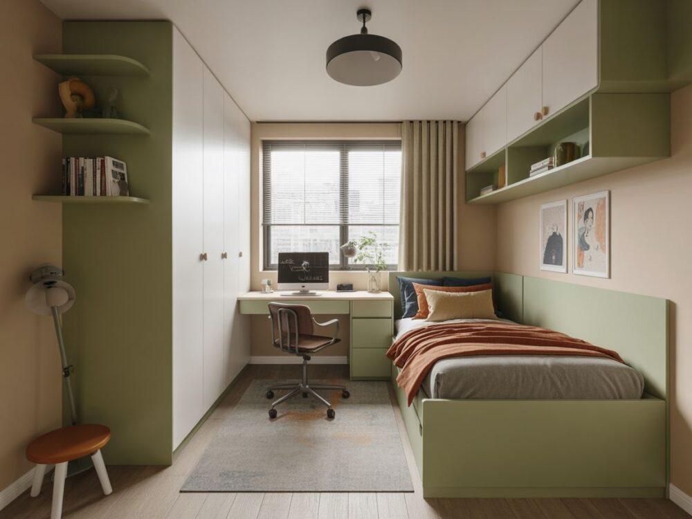 mały pokój młodzieżowy układ