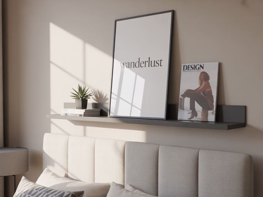 minimalistyczne kinkiety przy łóżku