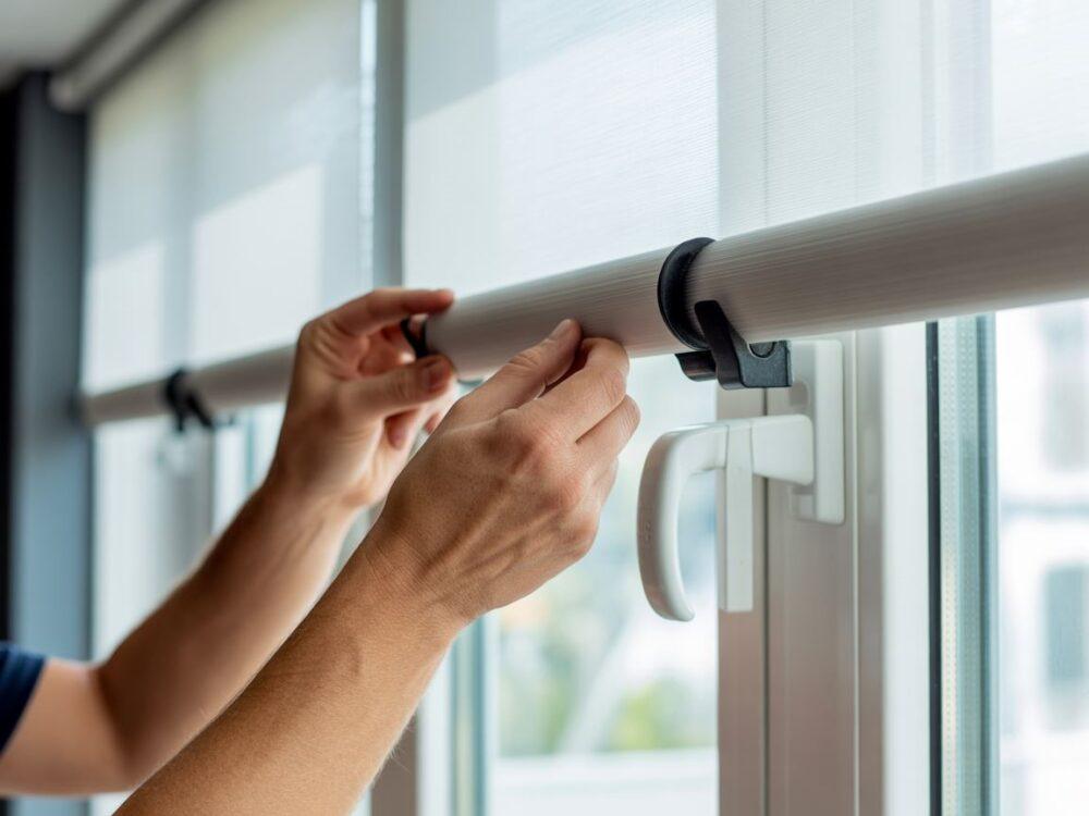 montaż rolety na szybę