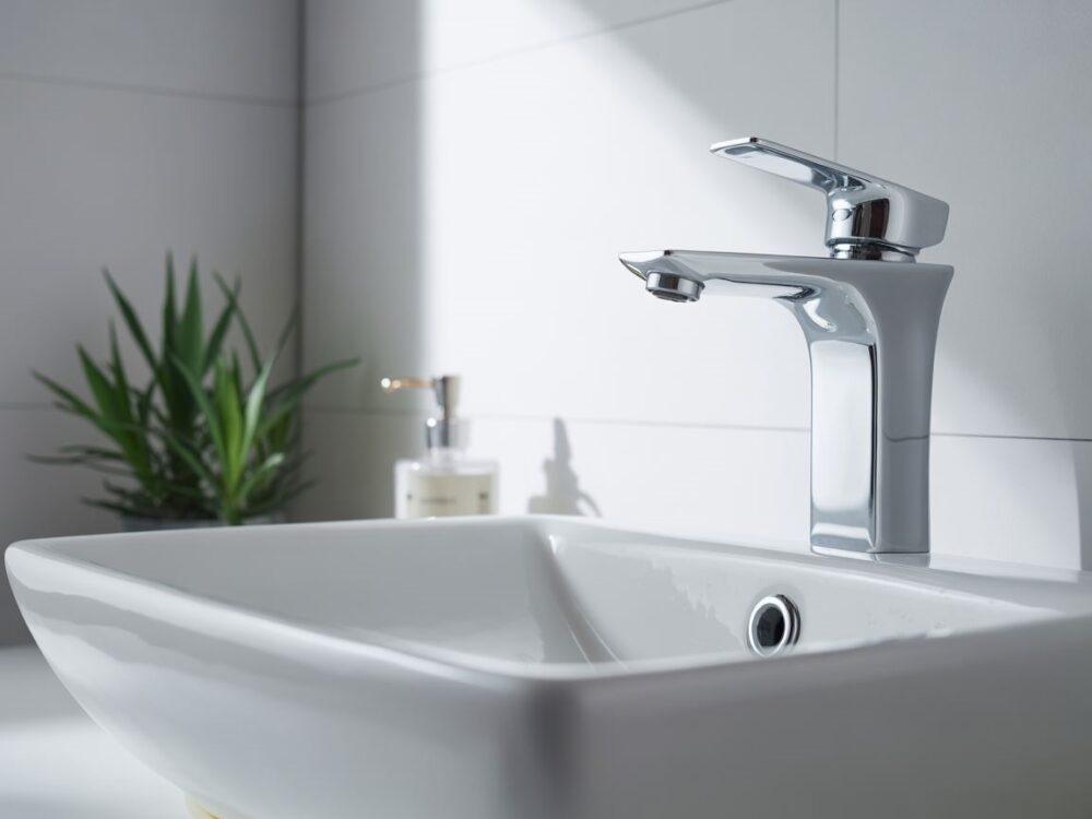 nowoczesna łazienka z umywalką