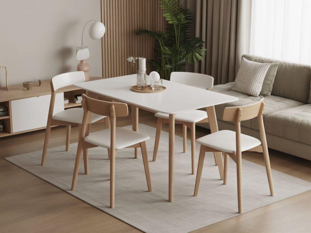 nowoczesny stół w małym wnętrzu