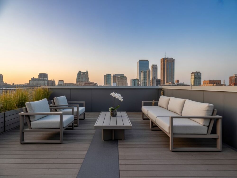 nowoczesny taras dachowy