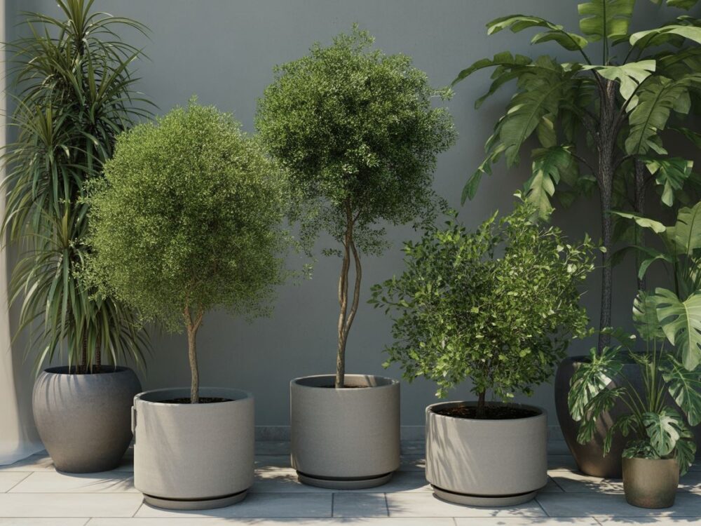 oliwka i klon w pojemnikach