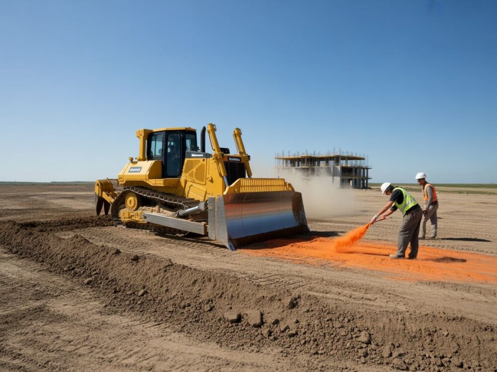 paliki i wytyczenie działki