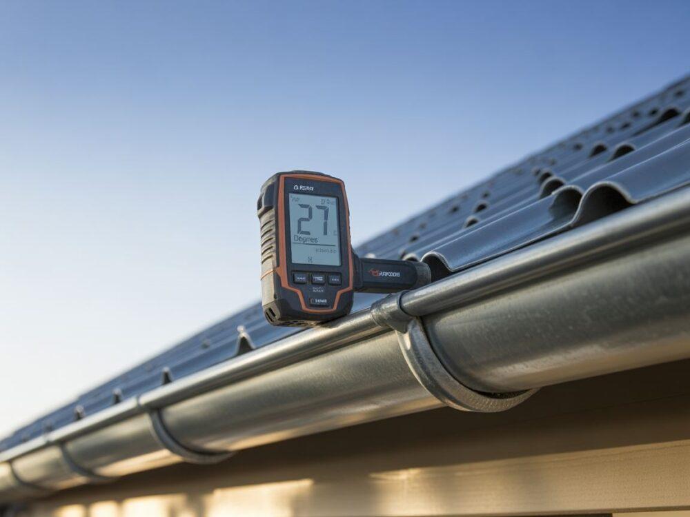 pomiar spadku rynny miarką