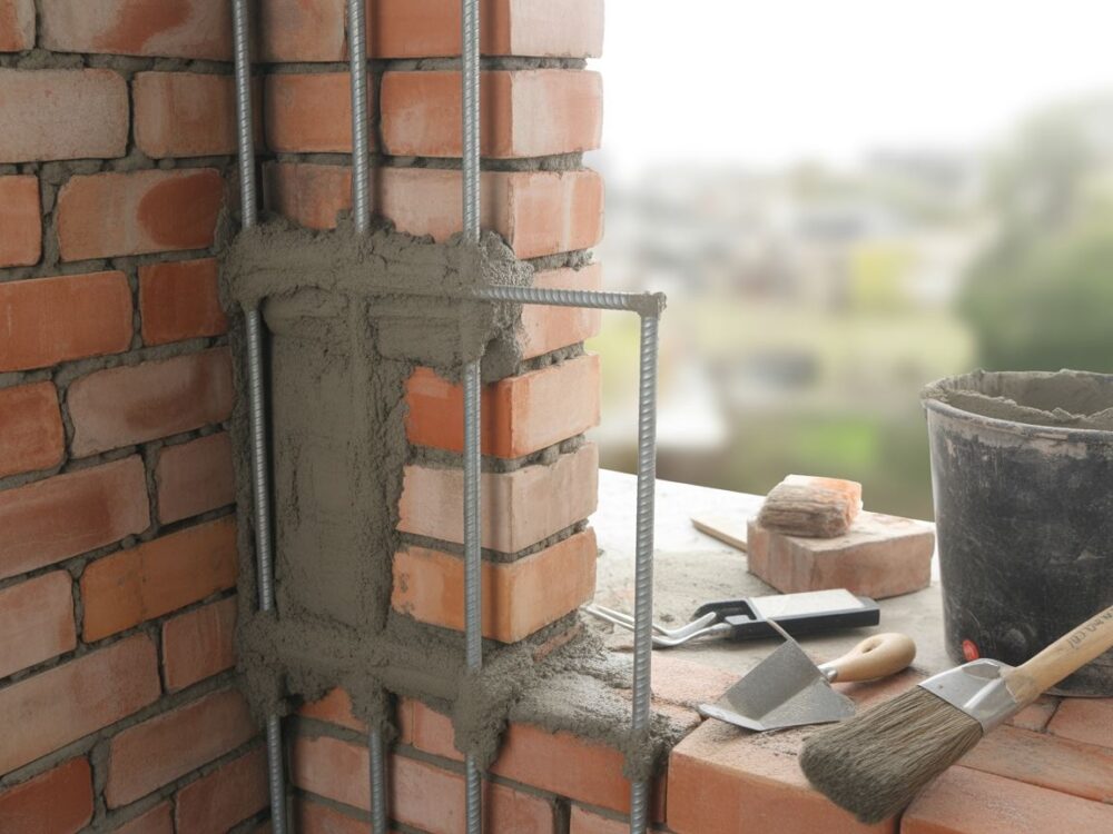 renowacja ściany z cegły