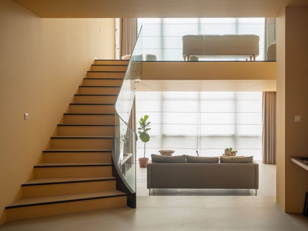 szklana balustrada antresoli