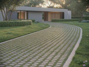 trawnik między płytami