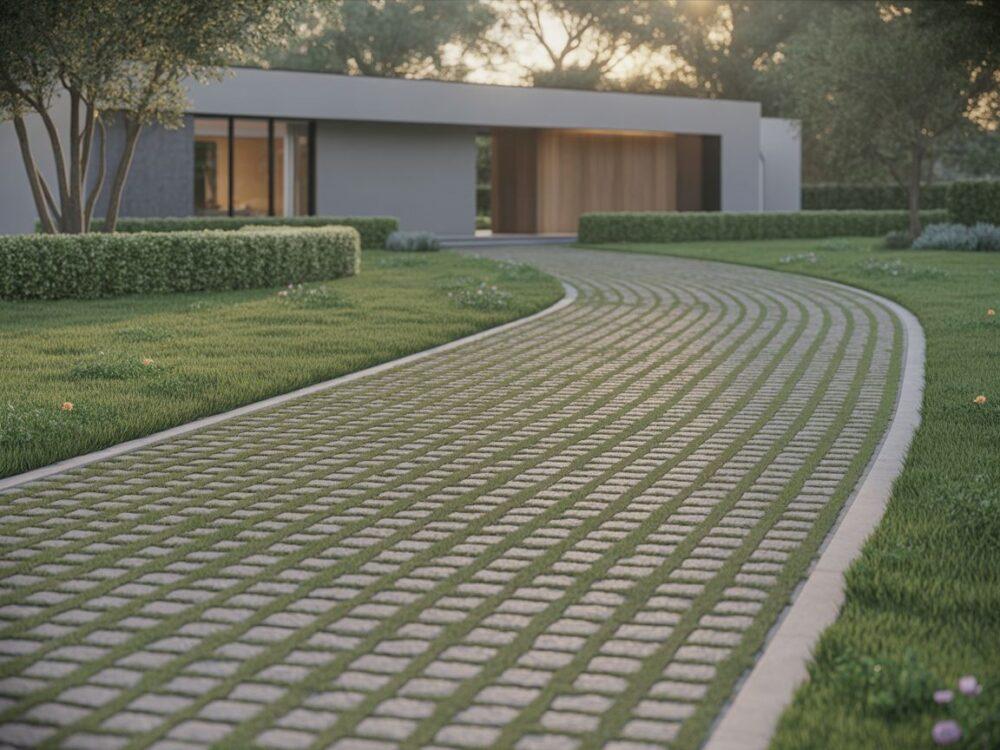 trawnik między płytami