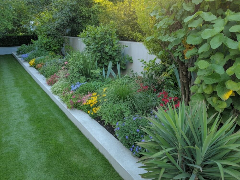 trawy ozdobne wąski pas