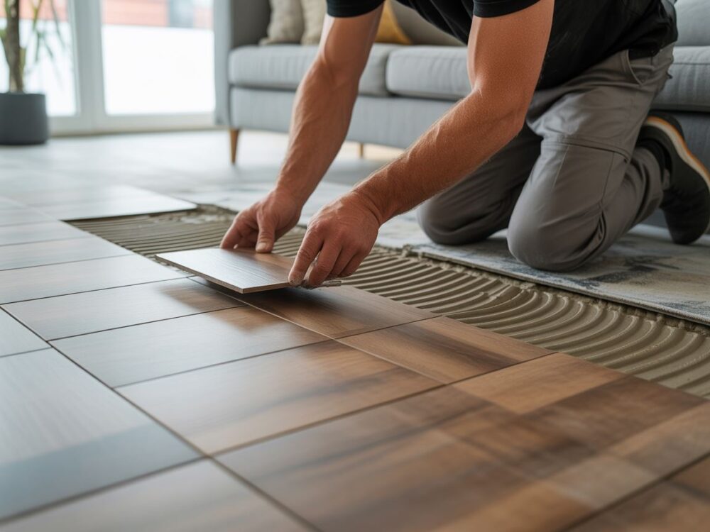 układanie płytek drewnopodobnych