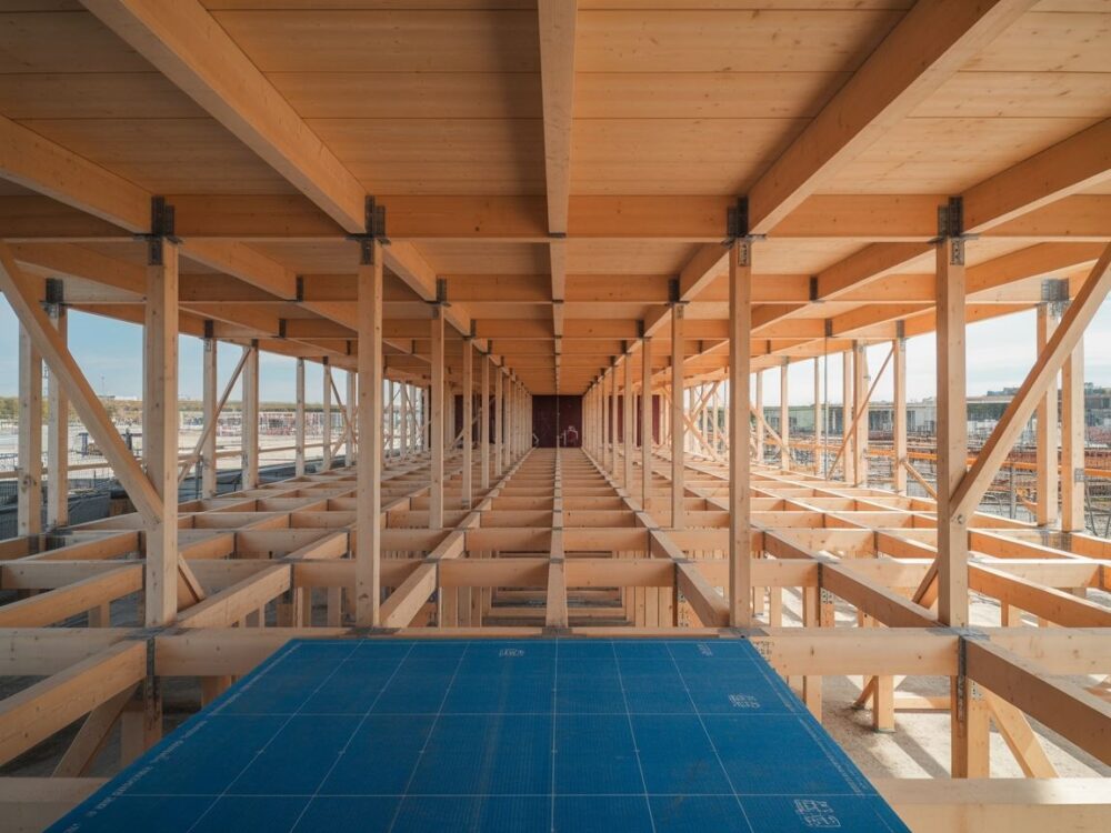 widoczne belki stropowe