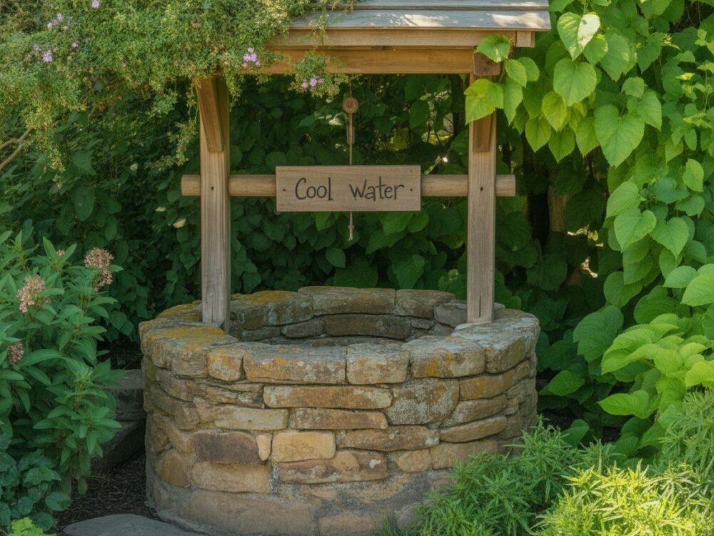 zadaszenie studni w ogrodzie